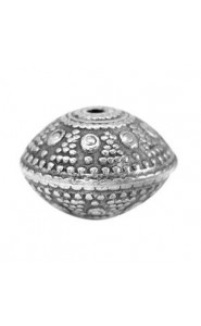 Metal bead disc deco 20x13mm Antique silver